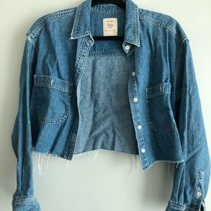 Bershka vintage denim cropped shirt/jacket